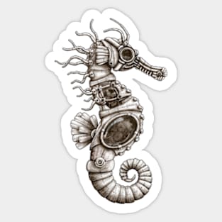 Steampunk Seahorse Sticker